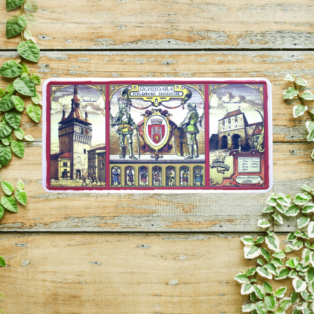 Tablou metalic decorativ suvenir Sighisoara Medievala (set 5 bucati) [3]