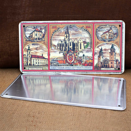 Tablou metalic suvenir, Sibiu medieval (set colectie 6 bucati) [6]