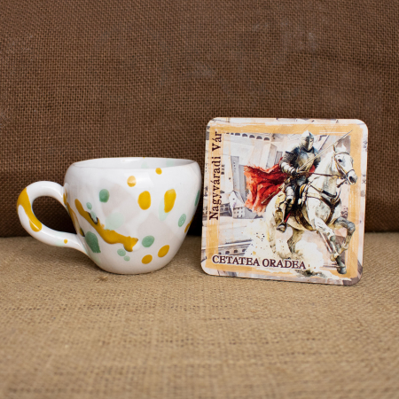 Suport pahare suvenir - Suport pahare suvenir, din lemn, Cavaler Medieval (2), Cetatea Oradea