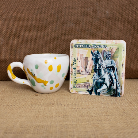 Suport pahare suvenir - Suport pahare suvenir, din lemn, Sfantul Ladislau, Cetatea Oradea