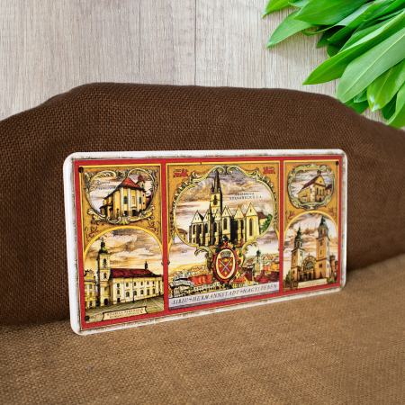 Tablou metalic decorativ suvenir, Biserici medievale, Sibiu [1]