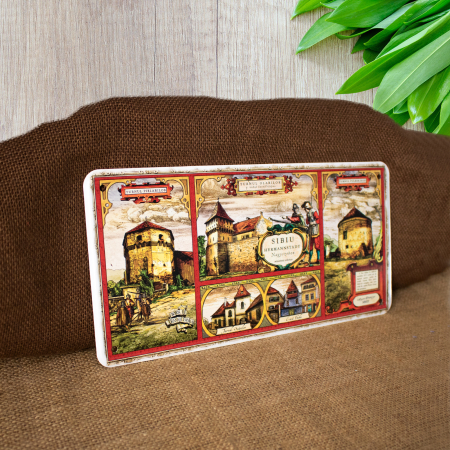 Tablou metalic decorativ suvenir, Turnuri medievale, Sibiu [1]