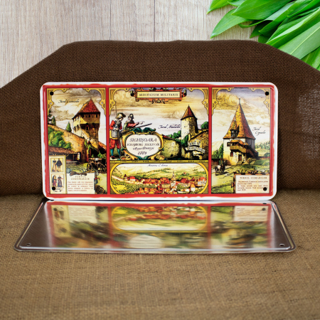 Colectia medievala - Tablou metalic decorativ suvenir, Turnuri, Sighisoara Medievala