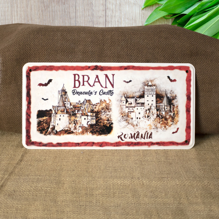 Colectia "Visit Romania" - Tablou metalic suvenir, Visit Castelul Bran