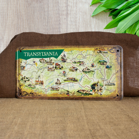 Colectia "Visit Romania" - Tablou metalic suvenir, Visit Transylvania, Romania