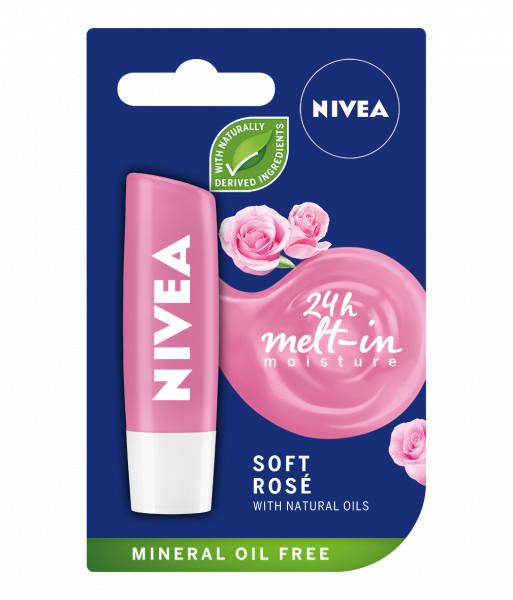 Balsam de Buze Nivea Lip Care Soft Rose, 4.8g [1]
