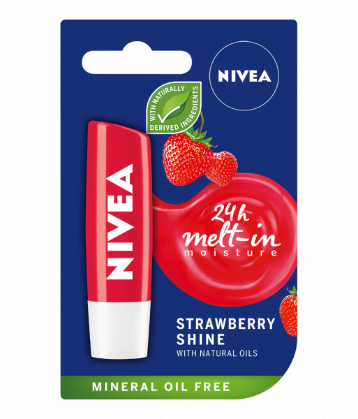Balsam de Buze Nivea Lip Care Strawberry Shine, 4.8g [1]