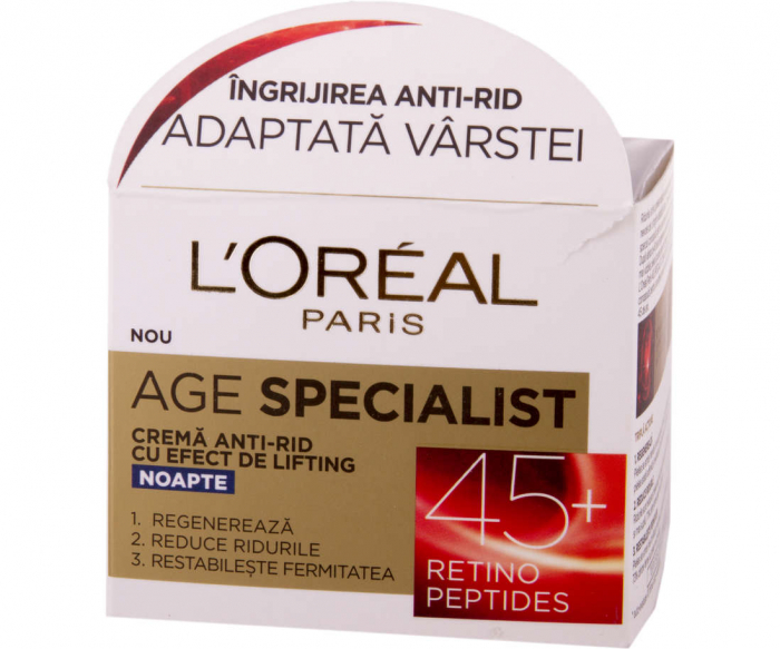 Crema antirid pentru fata L'Oreal Paris Age Specialist 45+ de noapte, 50 ml [1]
