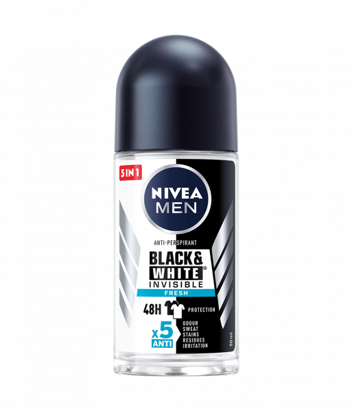 Deodorant Roll-on Antiperspirant Nivea Black & White Invisible Fresh, 50ml [1]