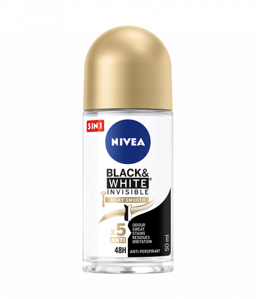 Deodorant Roll-on Antiperspirant Nivea Black & White Invisible Silky Smooth, 50ml [1]