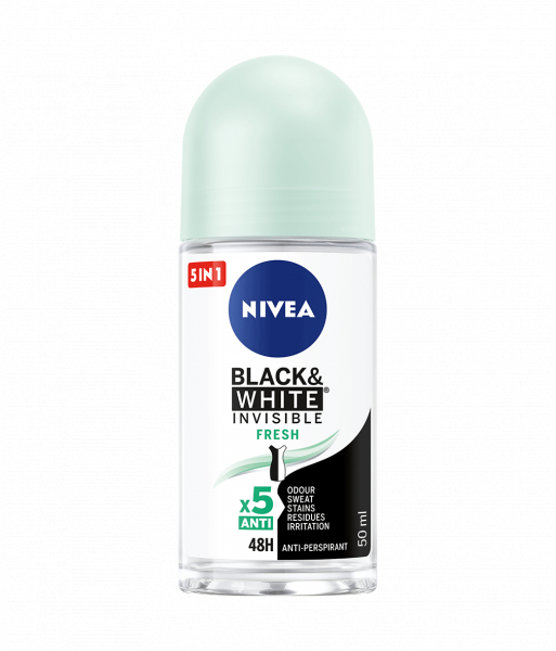Deodorant Roll-on Antiperspirant Nivea Black & White Invisible Fresh, 50ml [1]