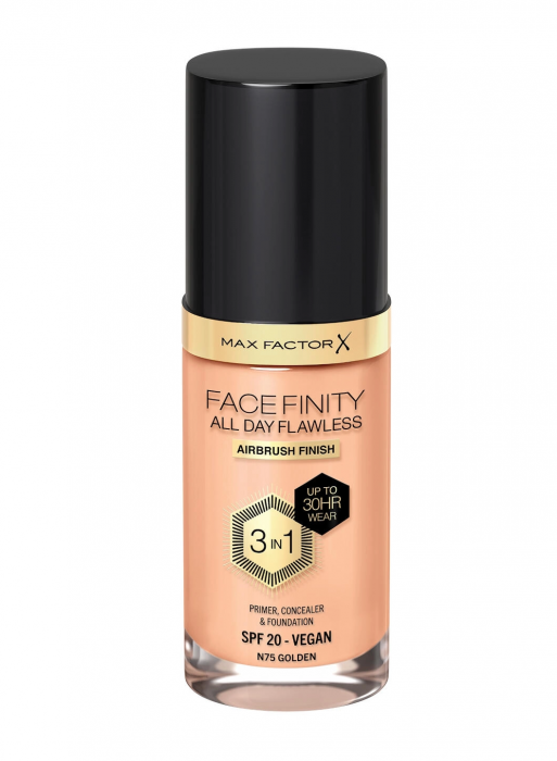 Fond de ten Max Factor All Day Flawless Vegan, N75 - Golden, 30ml [1]