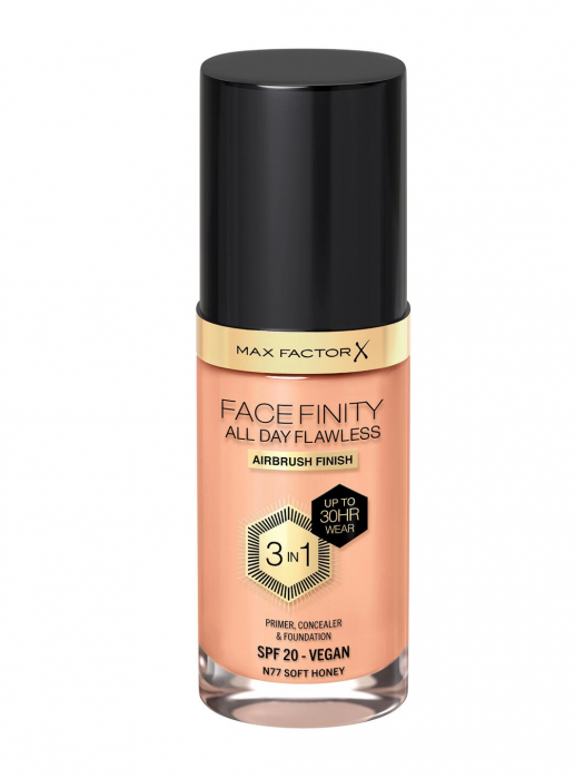 Fond de ten Max Factor All Day Flawless Vegan, N77 - Soft Honey, 30ml [1]