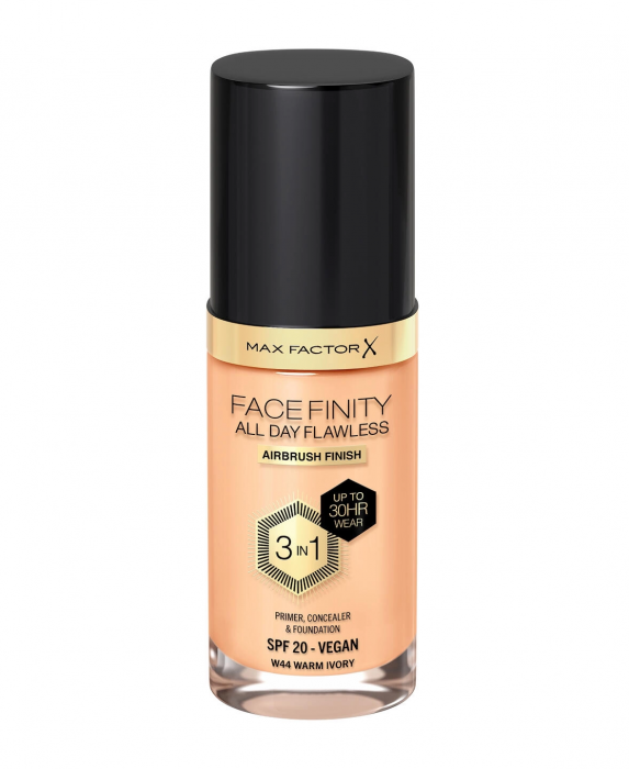 Fond de ten Max Factor All Day Flawless Vegan, W44 - Warm Ivory, 30ml [1]