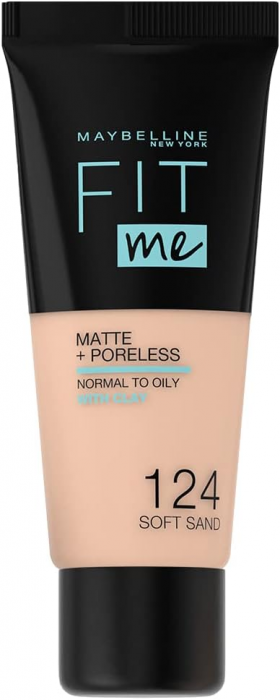 Fond de ten Maybelline New York Fit Me Matte & Poreless, 124 - Soft Sand, 30ml [1]