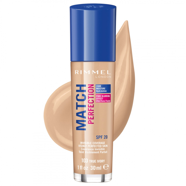 Fond de Ten Rimmel London Match Perfection SPF 20 103 True Ivory, 30ml [1]