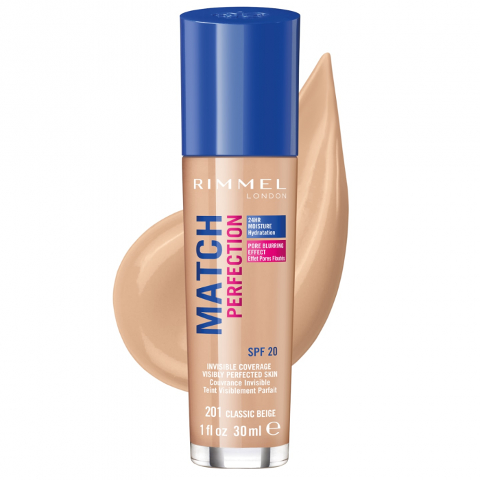Fond de Ten Rimmel London Match Perfection SPF 20, 201 - Classic Beige, 30ml [1]