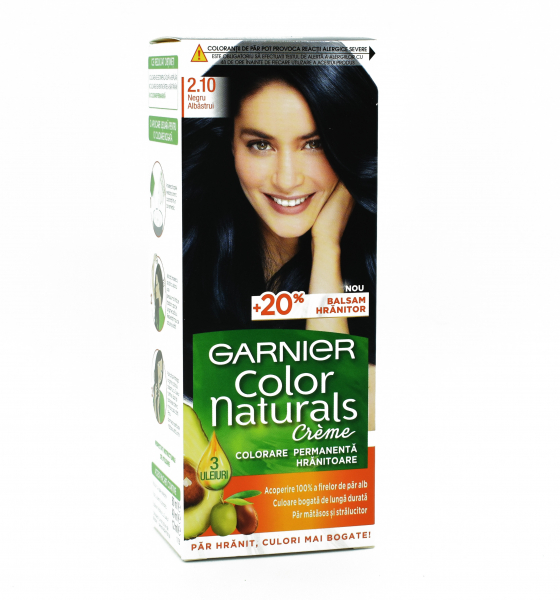 Vopsea de par permanenta Garnier Color Naturals 2.10 Negru Albastrui, 112ml [1]