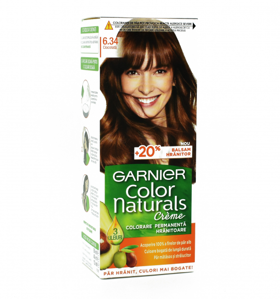 Vopsea de par permanenta Garnier Color Naturals 6.34 Ciocolata, 112ml [1]