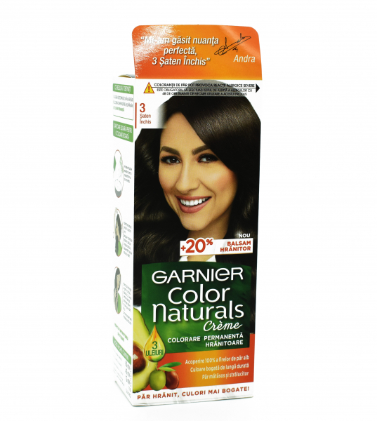 Vopsea de par permanenta Garnier Color Naturals 3 Saten Inchis, 112ml [1]