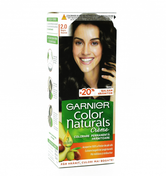 Vopsea de par permanenta Garnier Color Naturals 2.0 Negru Abanos, 112ml [1]
