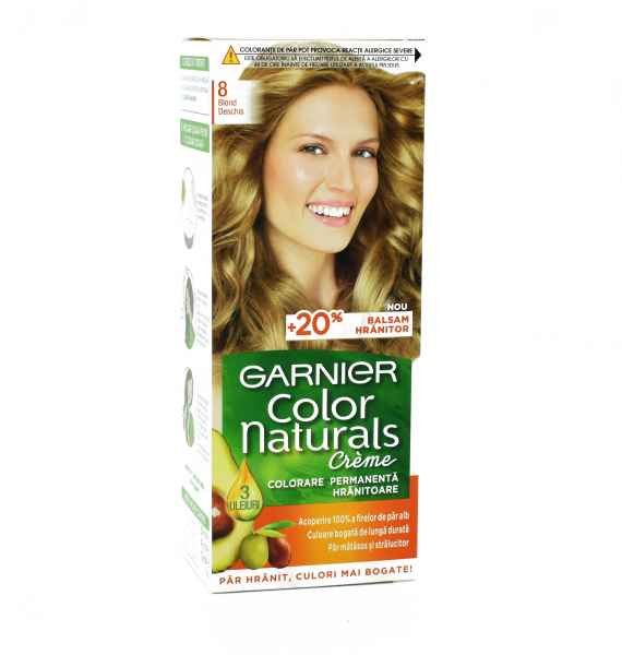 Vopsea de par permanenta Garnier Color Naturals 8 Blond deschis ,112ml [1]