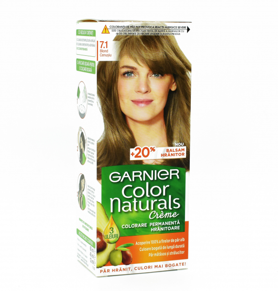 Vopsea de par permanenta Garnier Color Naturals 7.1 Blond Cenusiu ,112ml [1]
