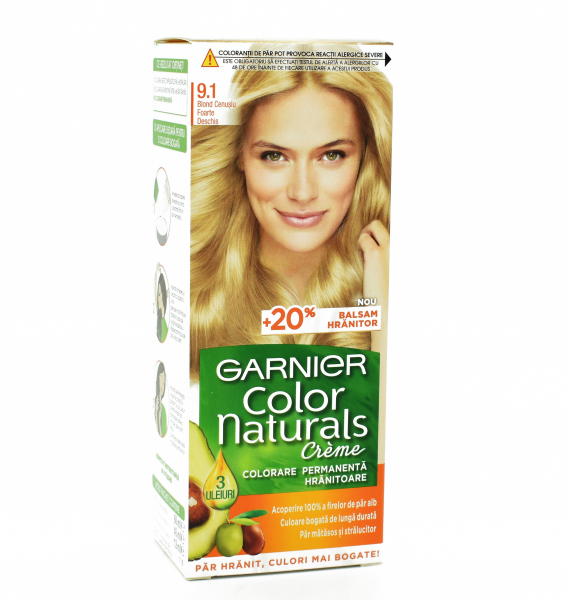 Vopsea de par permanenta Garnier Color Naturals 9.1 Blond Cenusiu Foarte Deschis,112ml [1]