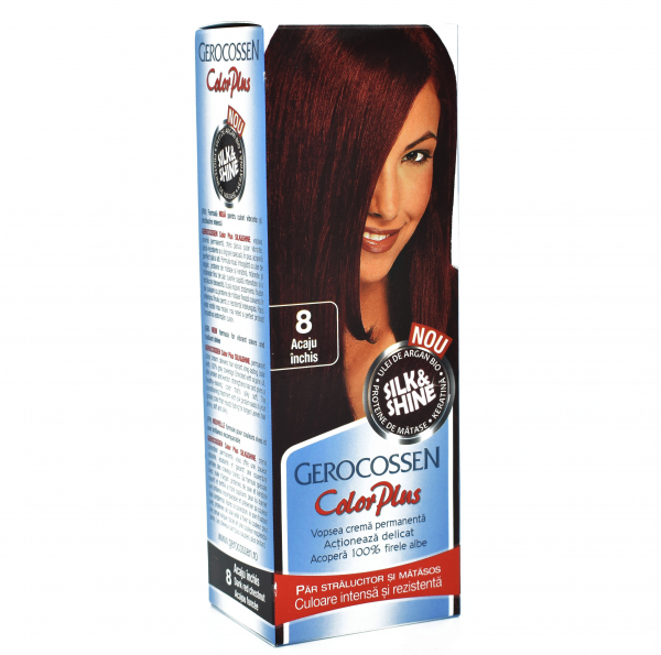 Vopsea de par permanenta Gerocossen Color Plus 8 Acaju Inchis, 110ml [1]