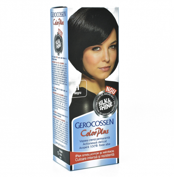 Vopsea de par permanenta Gerocossen Color Plus 1 Negru, 110ml [1]