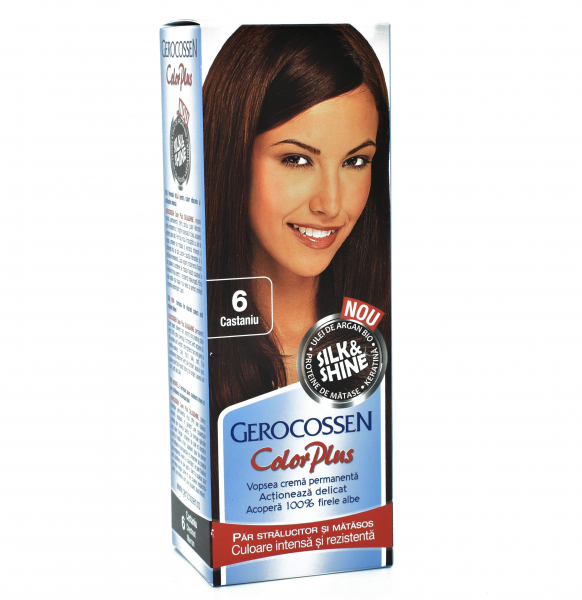Vopsea de par permanenta Gerocossen Color Plus 6 Castaniu, 110ml [1]
