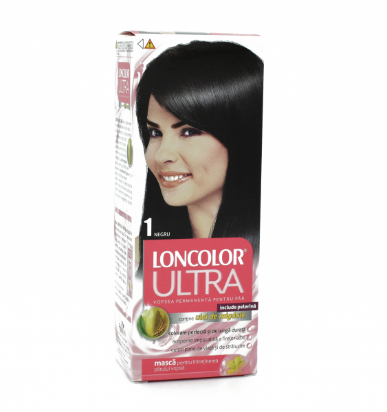 Vopsea de par permanenta Loncolor Ultra 1 Negru, 110ml [1]