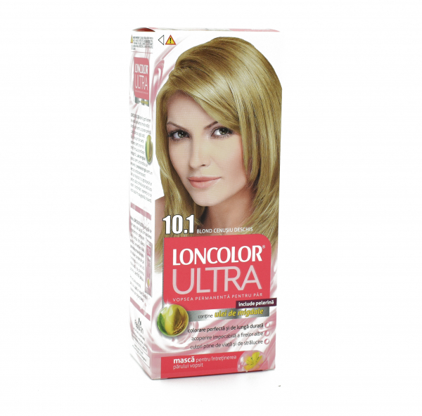 Vopsea de par permanenta Loncolor Ultra 10.1 Blond Cenusiu Deschis, 110ml [1]