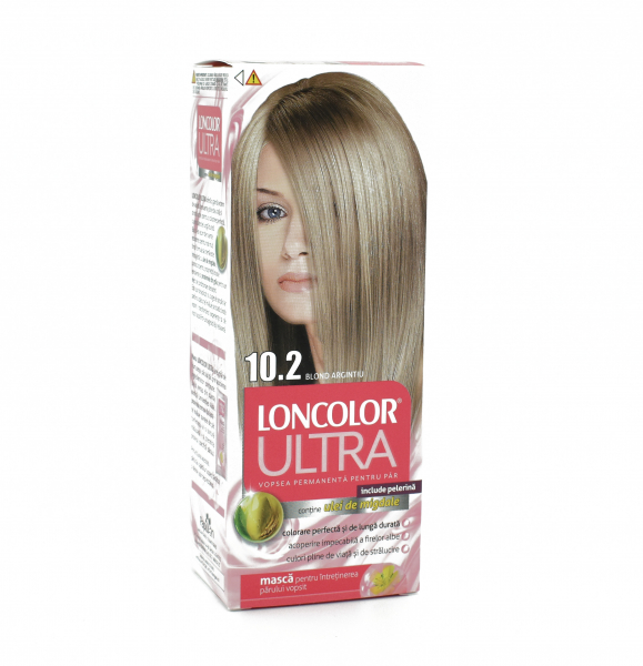 Vopsea de par permanenta Loncolor Ultra 10.2 Blond Argintiu, 110ml [1]