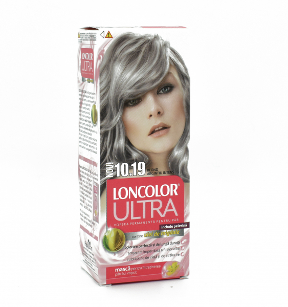 Vopsea de par permanenta Loncolor Ultra 10.19 Blond Argintiu Intens, 110ml [1]
