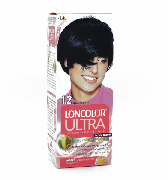 Vopsea de par permanenta Loncolor Ultra 1.2 Negru Albastrui, 110ml [1]