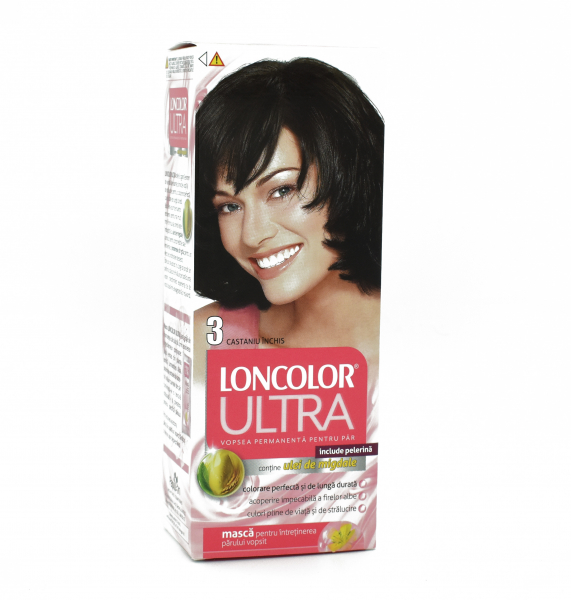 Vopsea de par permanenta Loncolor Ultra 3 Castaniu Inchis, 110ml [1]