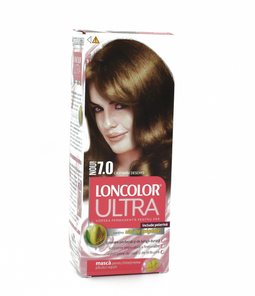 Vopsea de par permanenta Loncolor Ultra 7.0 Castaniu Deschis, 110ml [1]