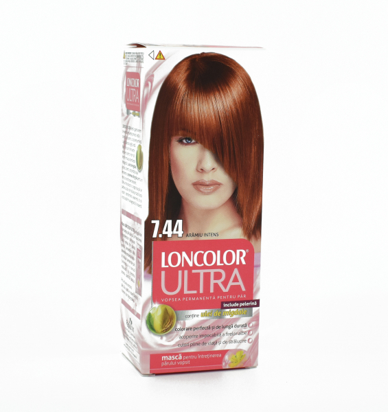 Vopsea de par permanenta Loncolor Ultra 7.44 Aramiu Intens, 110ml [1]