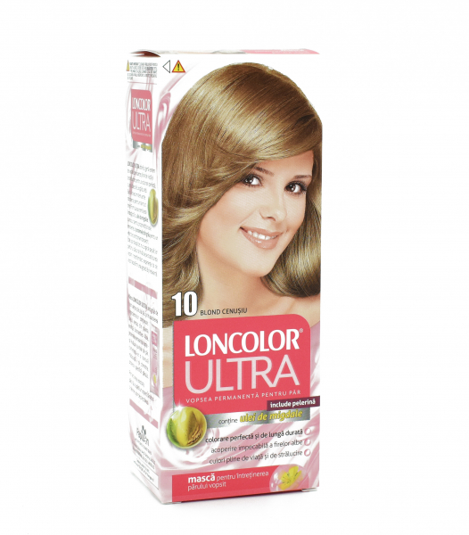 Vopsea de par permanenta Loncolor Ultra 10 Blond Cenusiu, 110ml [1]