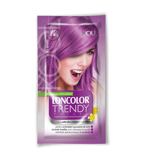 Vopsea de par semipermanenta fara amoniac Loncolor Trendy Colors V2 Violet Glam, 50ml [1]