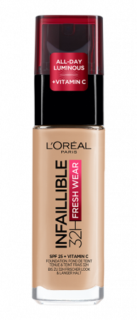 Fond de Ten - Fond de ten L'oreal Paris Infaillible Fresh Wear 32h, 145 - Rose Beige, 30ml
