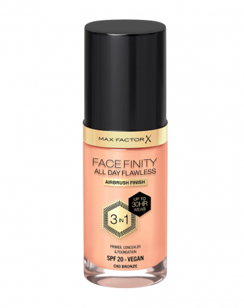 Fond de Ten - Fond de ten Max Factor All Day Flawless Vegan, C80 - Bronze, 30ml