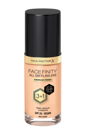 Fond de Ten - Fond de ten Max Factor All Day Flawless Vegan, N42 - Ivory, 30ml