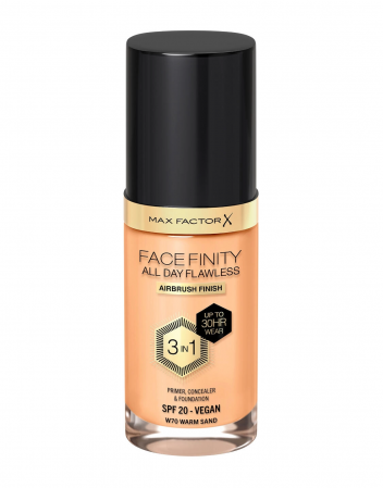 Fond de Ten - Fond de ten Max Factor All Day Flawless Vegan, N70 - Warm Sand, 30ml