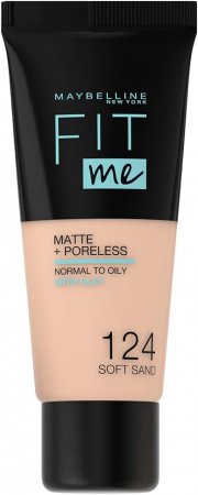 Ingrijire Ten - Fond de ten Maybelline New York Fit Me Matte & Poreless, 124 - Soft Sand, 30ml