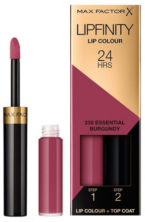 Ruj Buze - Max Factor Lipfinity 330 Essential Burgundy – Ruj Lichid Lungă Durată 24h, Burgundy Intens