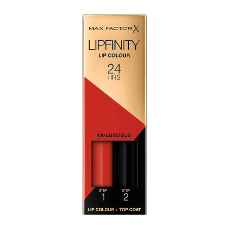 Ruj Buze - Max Factor Lipfinity 130 Luscious – Ruj Lichid Lungă Durată 24h, Roșu Suculent Intens