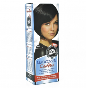 Vopsea de par - Vopsea de par permanenta Gerocossen Color Plus 1 Negru, 110ml