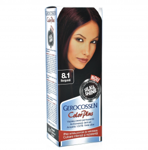 Vopsea de par - Vopsea de par permanenta Gerocossen Color Plus 8.1 Burgundi, 110ml